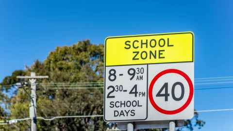 School Zone 40 K speed limit, in certain hours 