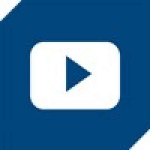 YouTube icon in blue and white